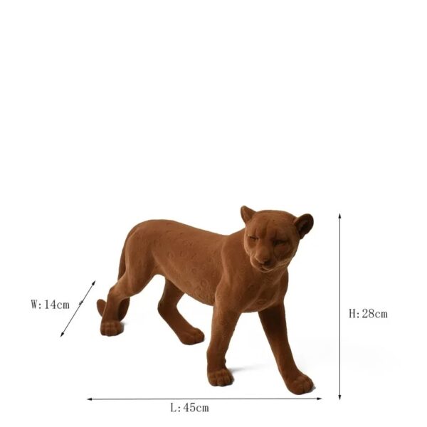 ⁦البني توافدوا جاكوار ليوبارد تمثال راتنج محاكاة الحيوان الحلي الفهد التماثيل الزخرفية اكسسوارات الديكور⁩ - الصورة ⁦5⁩